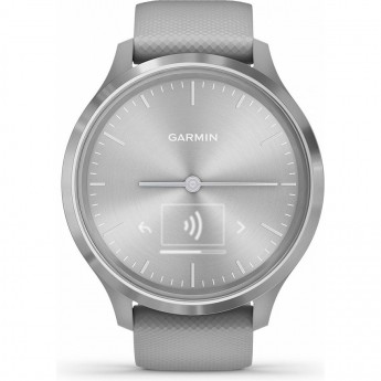 Гибридные смарт-часы GARMIN VIVOMOVE 3, S/E EU, SILVER, POWDER GRAY, SILICONE