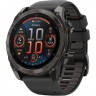 Смарт-часы GARMIN FENIX 8 – 51 мм, AMOLED Sapphire, титан с DLC-покрытием Carbon Gray и силиконовым ремешком черного/серого цвета 010-02905-21